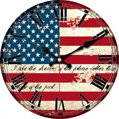 MEISTAR World Cup Russia 2018 Fashion Wooden Flag Wall Clock Silent Living Study Room Clock Wall Art Watches Vintage Large Clock