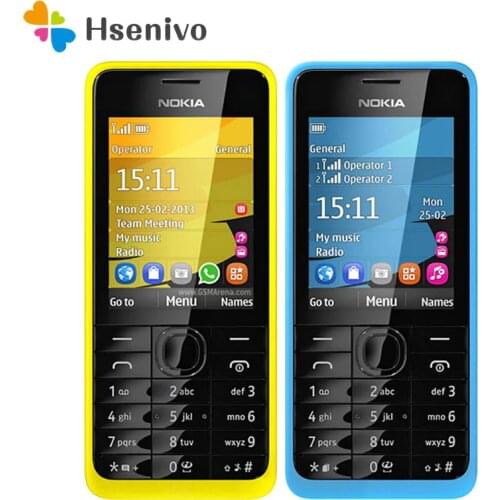301 Original Nokia 301 Unlocked WCDMA 2.4`` Dual SIM Cards 3.2MP Mobile Phone refurbished