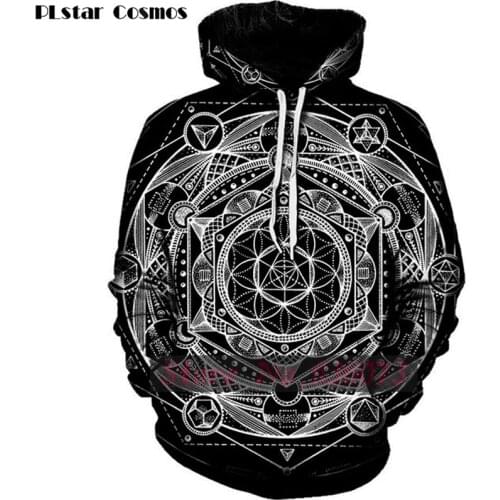 PLstar Cosmos 2019 new Fashion hoodies Psychedelic Trippy Visionary Hoodie Mayan Totem 3D Print Mens Womens hooded Sweatshirt
