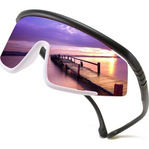 2021 New Sports Sunglasses Large Frame Colorful Film Cycling Ski Goggles Silicone Leg Goggles Bicycle Cycling Glasses