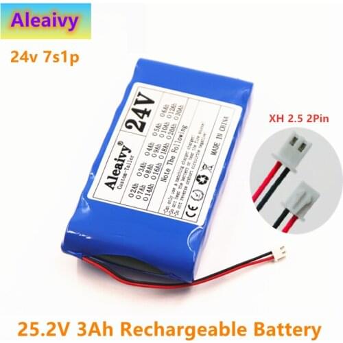2020 New 24v 7S1P 18650 lithium Battery Pack 25.2V 3000mAh Rechargeable Battery for Small Motor Motors / LED Strip Protection
