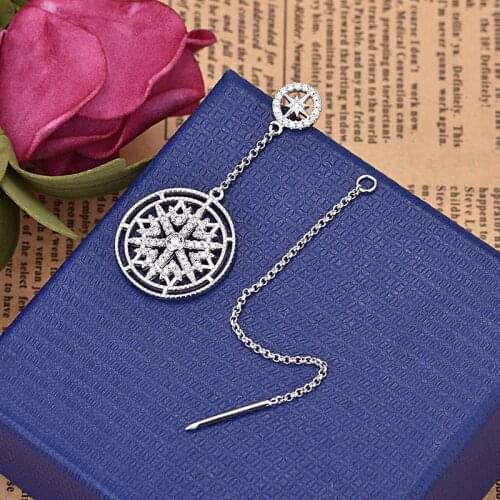 Single Snowflake Fashion Accessories Luxury Silver Color Dangle Earring For Women Bride Wedding & Engagement Jewelry Zk30