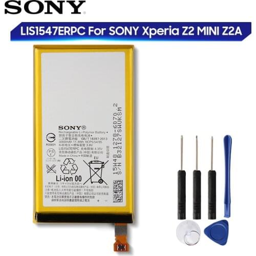 Original Replacement Battery For SONY Xperia Z2 Compact Z2A Z2 MINI ZL2 SOL25 D6563 Z2MINI LIS1547ERPC Genuine Battery 3000mAh