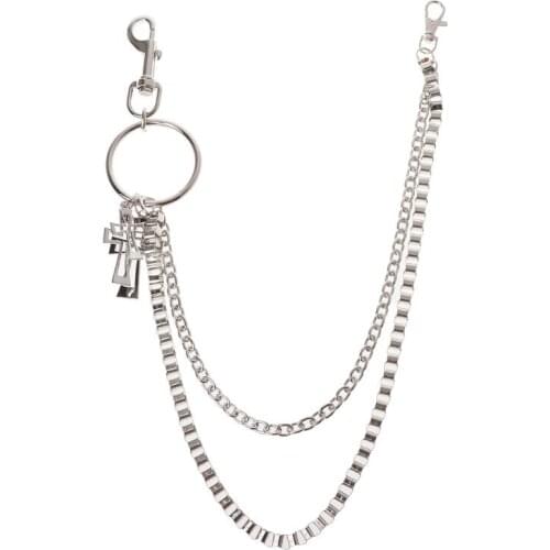 Punk Cross Long Wallet Key Chain Waist Jeans Belts Rock Motorcycle Pants Chain