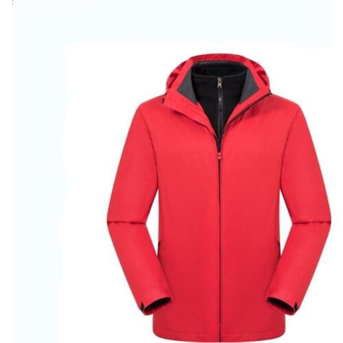 Pop mens jacket 3 in 1 detachable liner rainproof and scratch-resistant outdoor climbing aviator hooded mens jacket