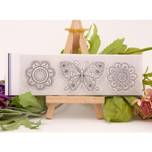 16*5cm Butterfly Transparent Clear Silicone Stamp Seal Cutting DIY Scrapbooking Rubber Coloring Embossing Diary Decor Reusable