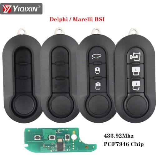 YIQIXIN 3 Button Remote Car Key For Fiat 500 Panda Punto Bravo Ducato MPV Qubo Citroen Jumper Peugeot Boxer 315/433Mhz PCF7946
