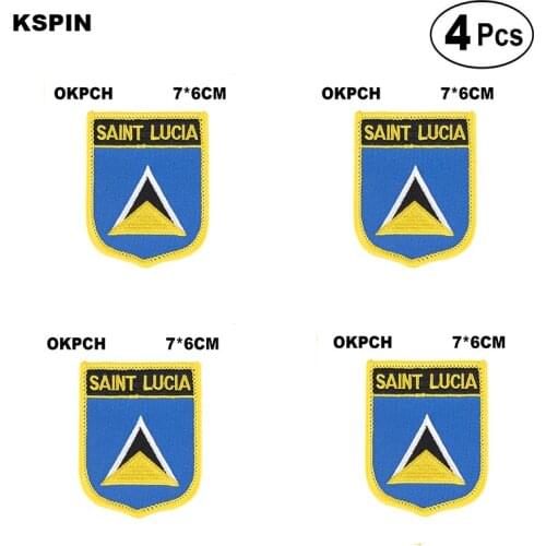 Saint Lucia Shiled Shape flag patches national flag patches for Cothing DIY Decoration