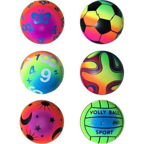 Cute Inflatable Beach Ball PVC Rainbow Ball Beach Swimming Pool Party Playing Kids Toy Sports Toy
