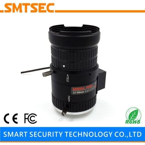 SMTSEC SL-1250A6MP 1/1.8" 6MP 12-50mm Manual Zoom Lens F1.5 DC AUTO IRIS CS Mount CCTV HD IP Camera Lens