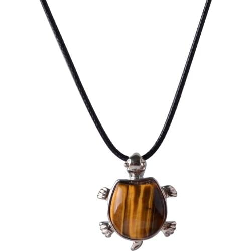 Tiger eye Turtle Nacklace Natural crystal semi precious stones give the best gift for men and women