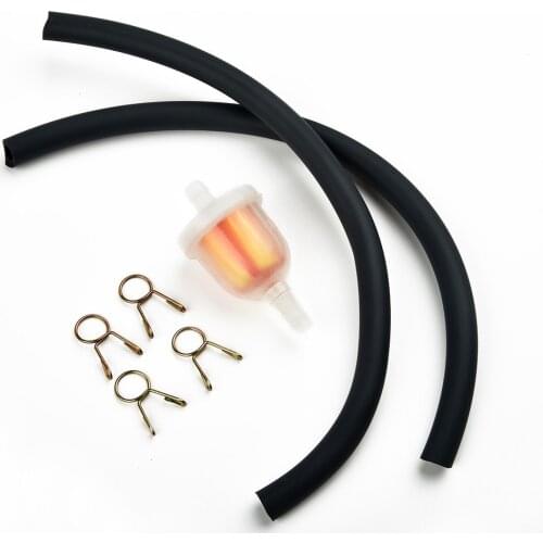 Lawn Mower Gasoline Filter Parts Quad + Clamps + Hoses 6mm ATV For Moped Scooter