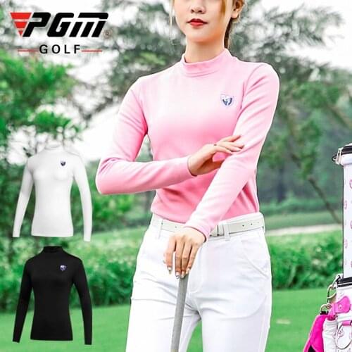 Pgm Womens Golf Shirts Autumn Winter Long Sleeve T-Shirts Woman Warm Sport Golf Shirt Clothes AA60473