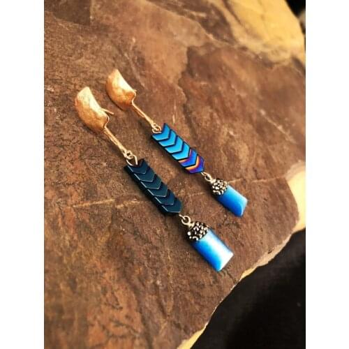 Dr Stone Natural Stone Women 'S Cat 'S Eye Stone Rose Gold Plated Earrings KR 439800218