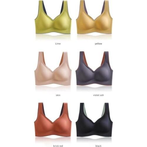 NEW Plus Size M-4XL Women Summer Sports Vest Breathable Gather Bra V-Neck Push-Up Seamless Underwear Sport Bras Women Yoga