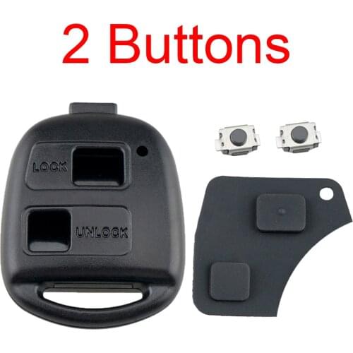 2 Button Pad Switch Remote Car Key Shell Auto Key Case Replacement Fit for Toyota RAV4 Prado Corolla Land Cruiser Previa
