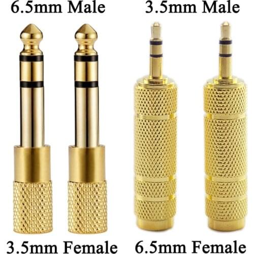 3.5mm Male to 6.5mm Female Jack Stereo Headphone Audio Adapter Home Connectors Adapter Microphone Audio Adapter
