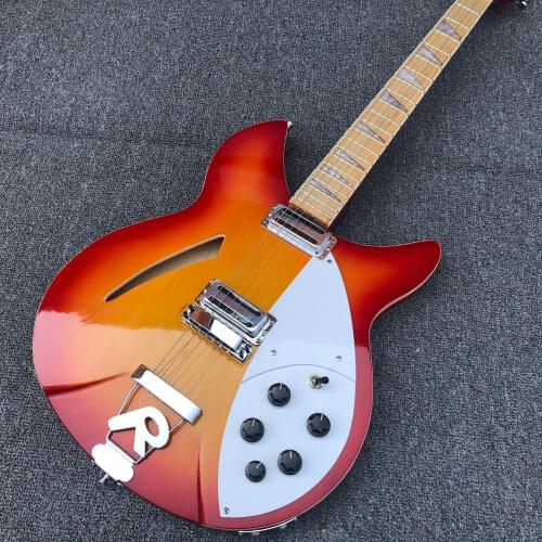 360 electric guitar, 6 string electric guitar, red paint half-empty core guitar, neck 3 spell, bright maple fingerboard, double