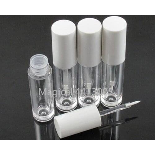 5ml Transparent Empty Clear Lipgloss Lipstick Packing Bottle,5ML White Lid Cosmetic Eyelashes Growth Liquid Eyeliner Tube Bottle