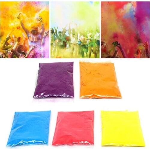 Besegad 5 Pack 3.53oz Colored Powder Running Throw Corn Starch Powder Flour for HOLI Christmas Festival Party Celebration Supply