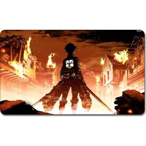 525 Custom Anime Game Playmat (Attack on Titan Play Mat) Board Games Custom Big Play Pad with Playmat Storage Bag