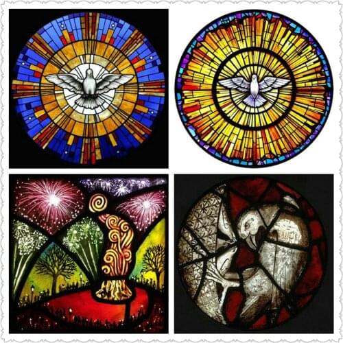 New Diamond painting color dove religious icon 3d diamond embroidery full square drill diamond mosaic art decoration 20x20cm