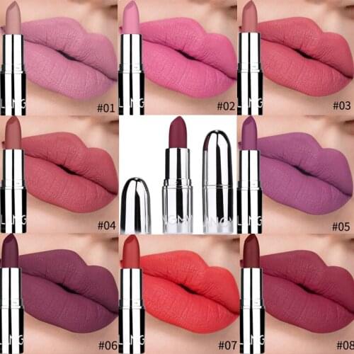 Velvet Matte Lipstick Lipsticks Long Lasting Non-stick Makeup Moisturizing Sexy Nude Lipstick Make Up Cosmetics 8 Colors