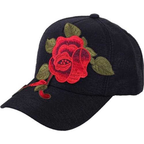 Rose Advanced Embroidery Summer Hat Hip-Hop Mens Baseball Cap Snapback Plain Baseball Womens’ Hat Cotton Sun Hat