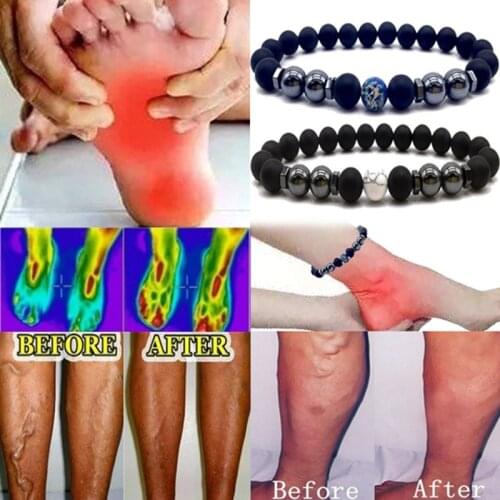 Unisex Magnetic Anklet Beads Hematite Stone Pain Relief Health Care Jewelry