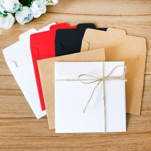 6/10/12pcs Kraft CD Case with Heart Closure Blank Brown Envelopes Natural Color Plain Paper Gift Pack for Greeting Card