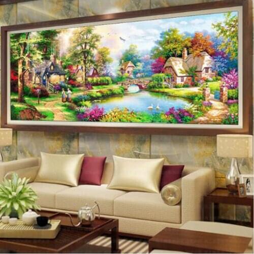 Zhui Star 5D Diamond Painting Kit New Arrivals Pastoral Landscape Cottage Embroidery Art Pictures of Rhinestone Set Decor Living