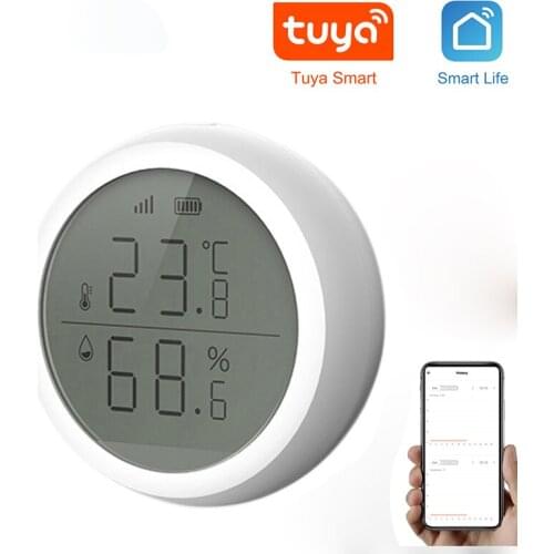 ZigBee Temperature And Humidity Sensor Smart Home Temperature Display Smart Life APP Control Work With Alexa Google Home