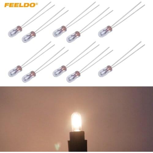 FEELDO 50pcs Car T3 12V 30MA Halogen Bulb External Halogen Lamp Replacement Dashboard Bulb Light Warm White #HQ2687