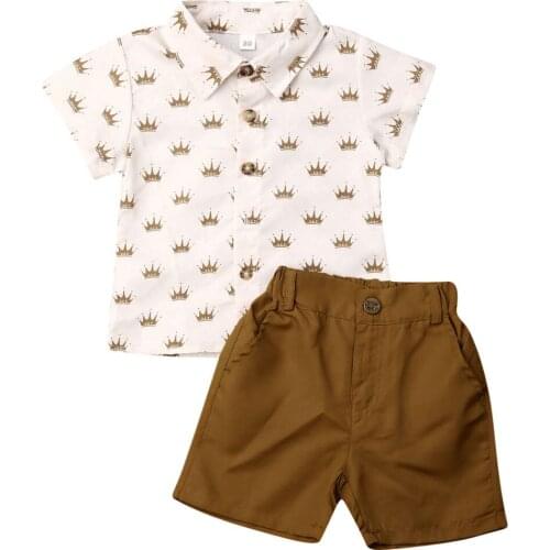 New Kids Boys Clothes Toddler Gentleman T-shirt Tops Shorts Outfits 2Pcs Kids Baby Boys Casual Childrens Clothing Set Summer
