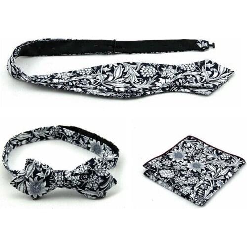 Mens flower bowtie hand pointed butterfly floral 100% Jacquard Woven Silk Self Bow Tie paisley printed Bowties