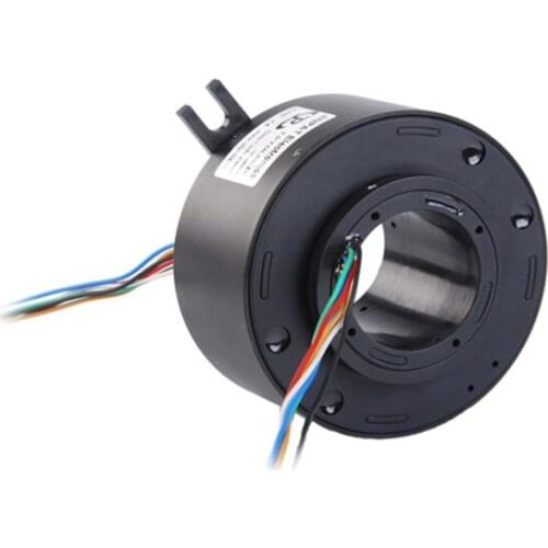 Compact Design Big Bore Slip Ring With 12 Circuits Transmission And 5A Per Wire For Sweeping Robot