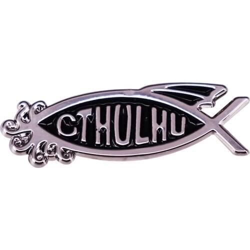 Cthulhu Fish Brooch Enamel Pin