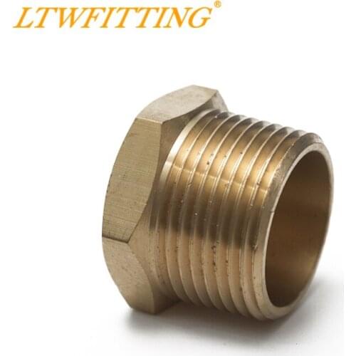LTWFITTING Brass Pipe Hex Bushing Reducer Fittings 1" Male x 1/4" Female NPT Fuel