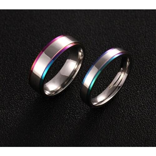 MANGOSKY Couple Ring for Women and Man Titanium Steel Lovers Ring Stainless Steel Wedding Bands