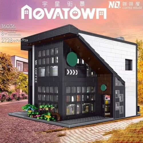 MOULD KING MOC City Streetview Building Blocks The MODERN CAFE Modular Model Sets Assembly Bricks Kids Educational Toys Gifts