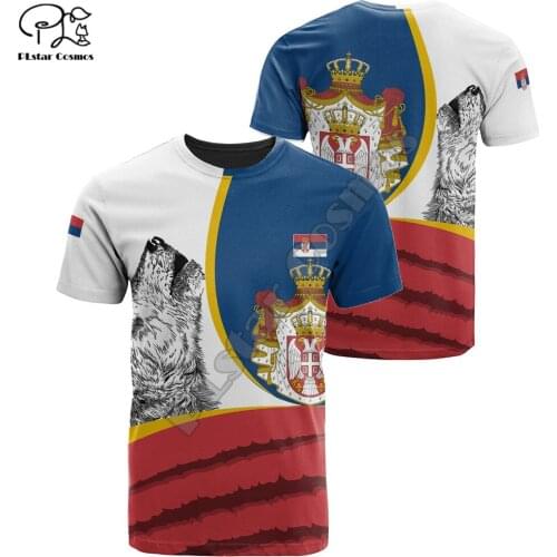PLstar Cosmos Newest Serbia Symbol 3D Print Fashion Summer T-Shirts Flag Short-Sleeve Tee Men/Women Hip Hop Casual Streetwear S2