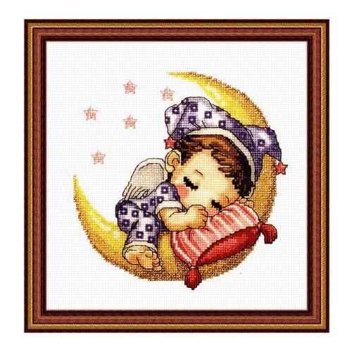 A083 Cute Cartoon Fishxx Cross Stitch Kit Moon Little Angel Bedroom Decoration Painting