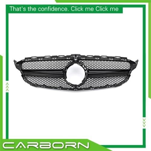 2019 New For-Mercedes For-Benz C-class W205 C200 C250 C300 2019-on with Emblem AMG-Look Front Bumper Racing Grille