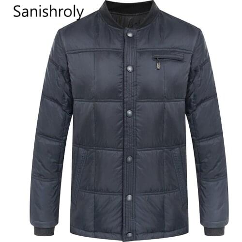 Sanishroly 2019 New Autumn Winter Mens Down Coat Slim Warm Thick White Duck Down Parka Jacket Male Short Down Outwear Tops S400