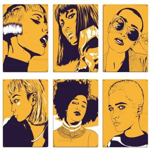 Punk Beauty Vintage Retro Metal Iron Painting Signs Poster Plaque Bar Pub Club Wall Vintage Home Decoration Decor Plaque