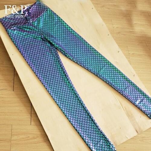 Iridescent Green Mermaid Rave High Waisted Leggings Burning Man Festival Bottom Sport Gym Pants Hoop Dance Clothes