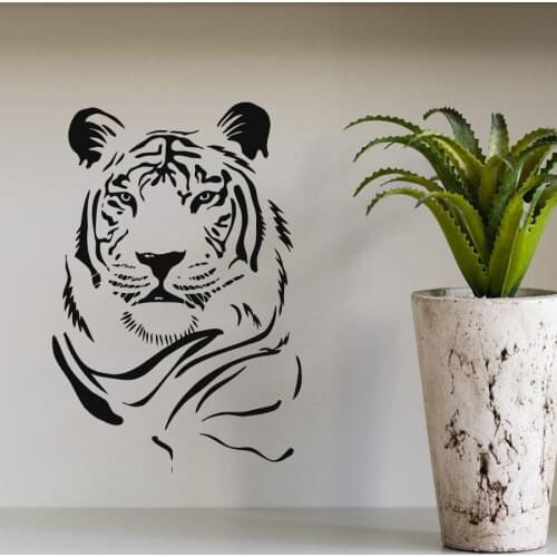 Tiger head movable wall sticker Wildlife Art modern family living room decorative wallpaper mural vinyl stickers F-93