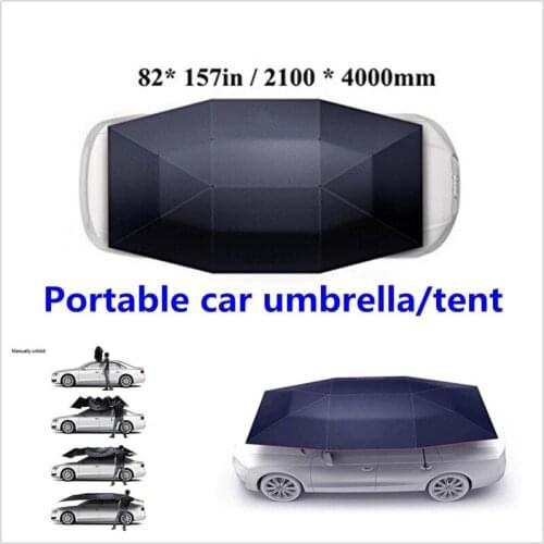 Semi-automatic Outdoor Portable Car Tent Umbrella UV Protection Sun Shade Cover