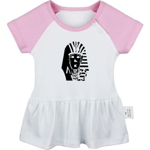 Last Kings Pharaoh Face Egyptian Hip Hop Design Newborn Baby Girls Dresses Toddler Infant Cotton Clothes