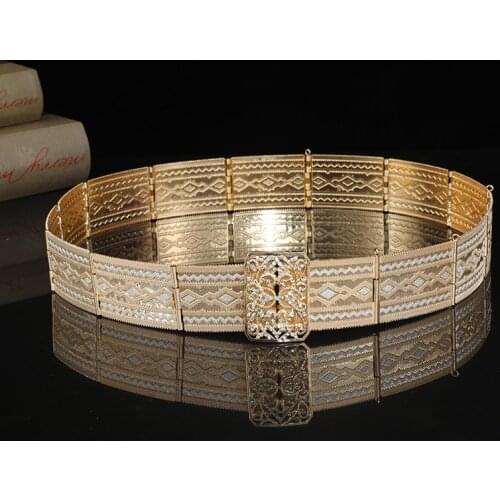 Moroccan Caftan Belt For Womens Wedding Dress Metal Belt Exquisite Court Carved Jewelry Waist Chain